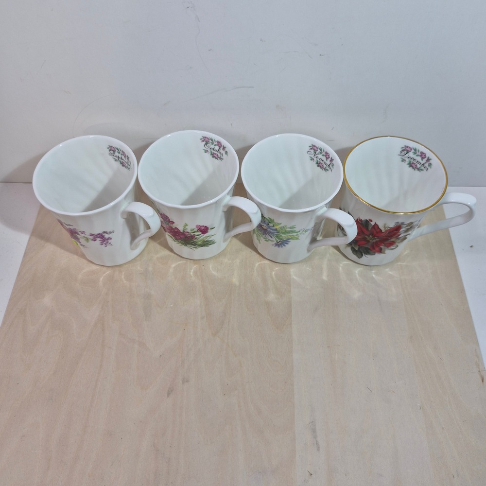 Butchart Gardens Fine Bone China Mugs Set of 4 September-December Floral Canada